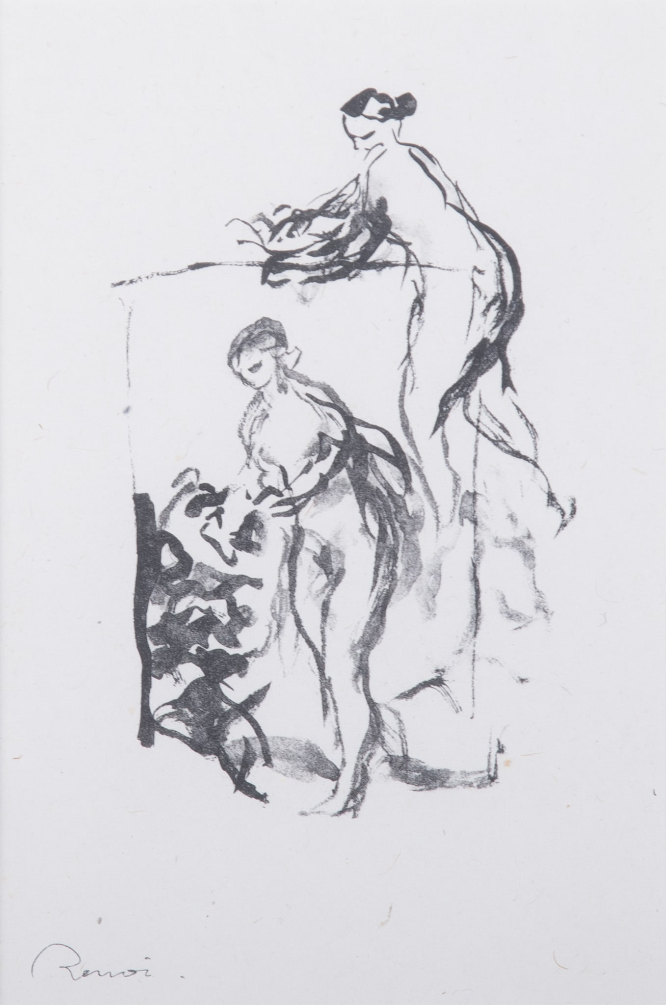 Pierre-Auguste Renoir, French (1841-1919), Femme au Cep de Vigne (Woman by the Grapevine), 3e: Pierre-Auguste RenoirFrench, (1841-1919)Femme au Cep de Vigne (Woman by the Grapevine), 3e Variante (from Douze lithographies originales de Pierre-Auguste Renoir)lithographsigned in the plate, framed.