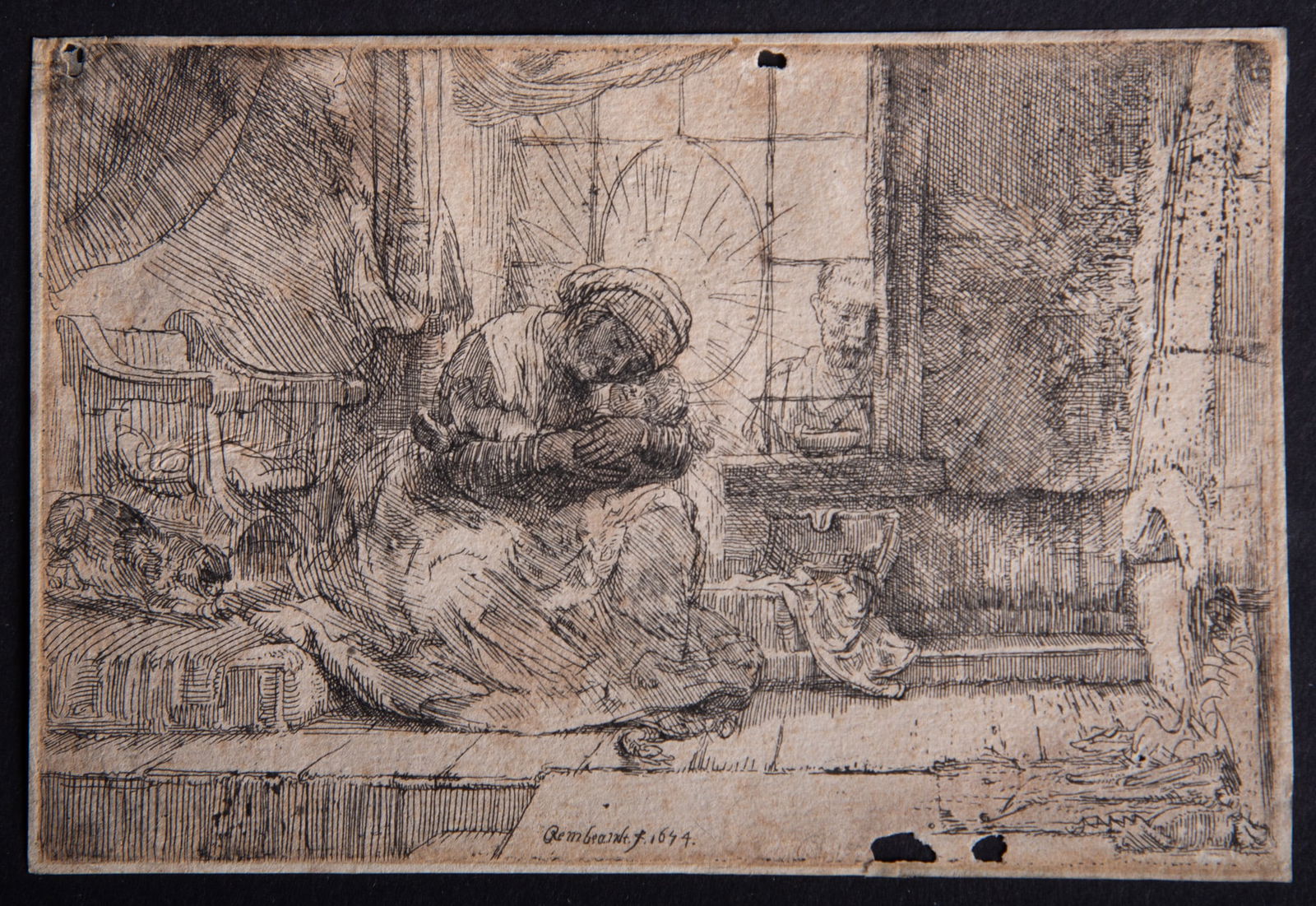 Rembrandt Harmensz van Rijn, Dutch (1606-1669), The Virgin and Child with the Cat, etching (1 of 7)