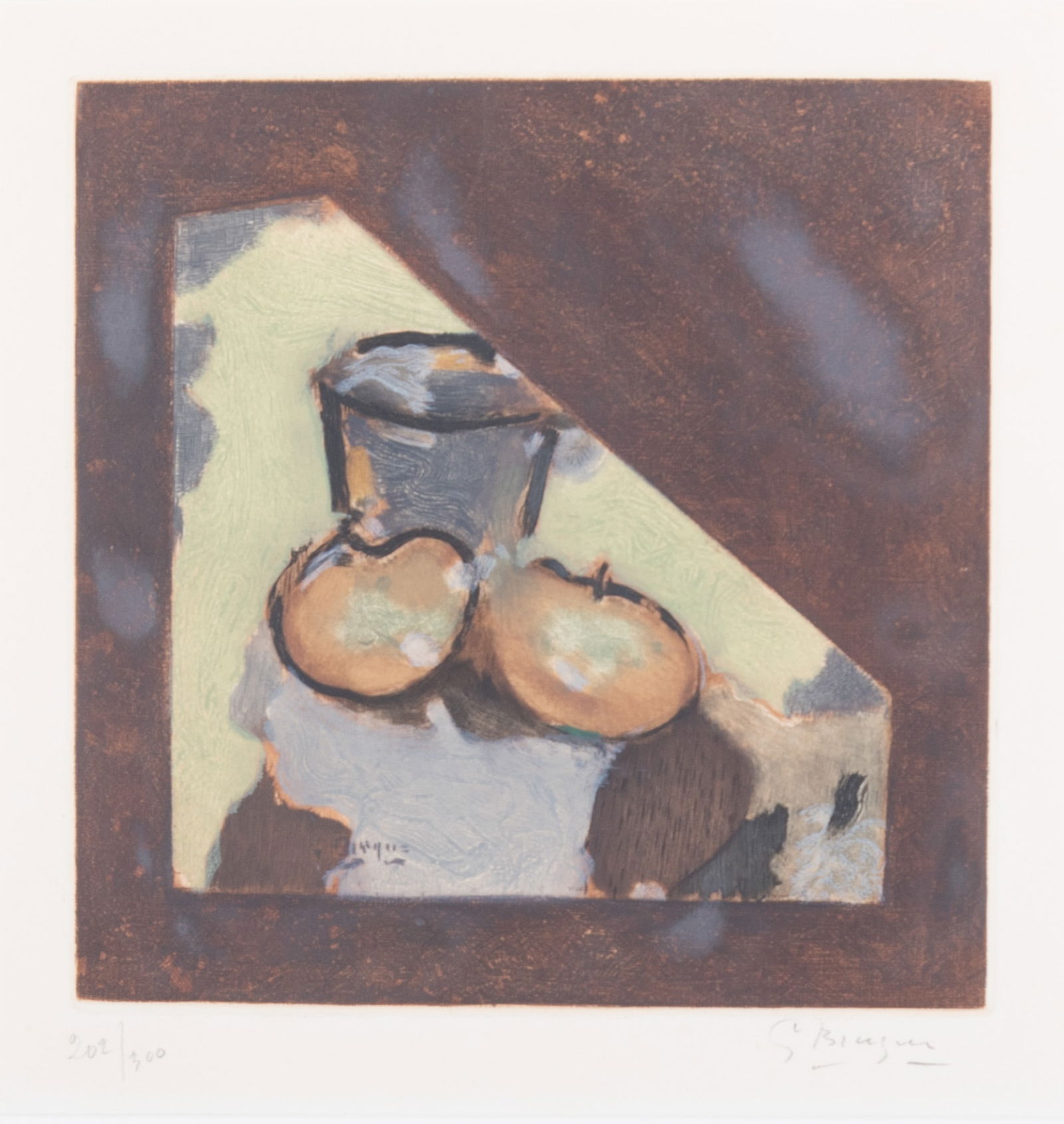 After Georges Braque, France (1882-1963), Nature Morte Oblique, circa 1950, aquatint and etching, (1 of 5)