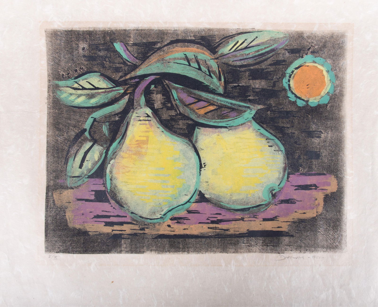 Werner Drewes, American/German (1899-1985), Still Life with Pears / Two Pears, 1951 (Rose 149), (1 of 4)