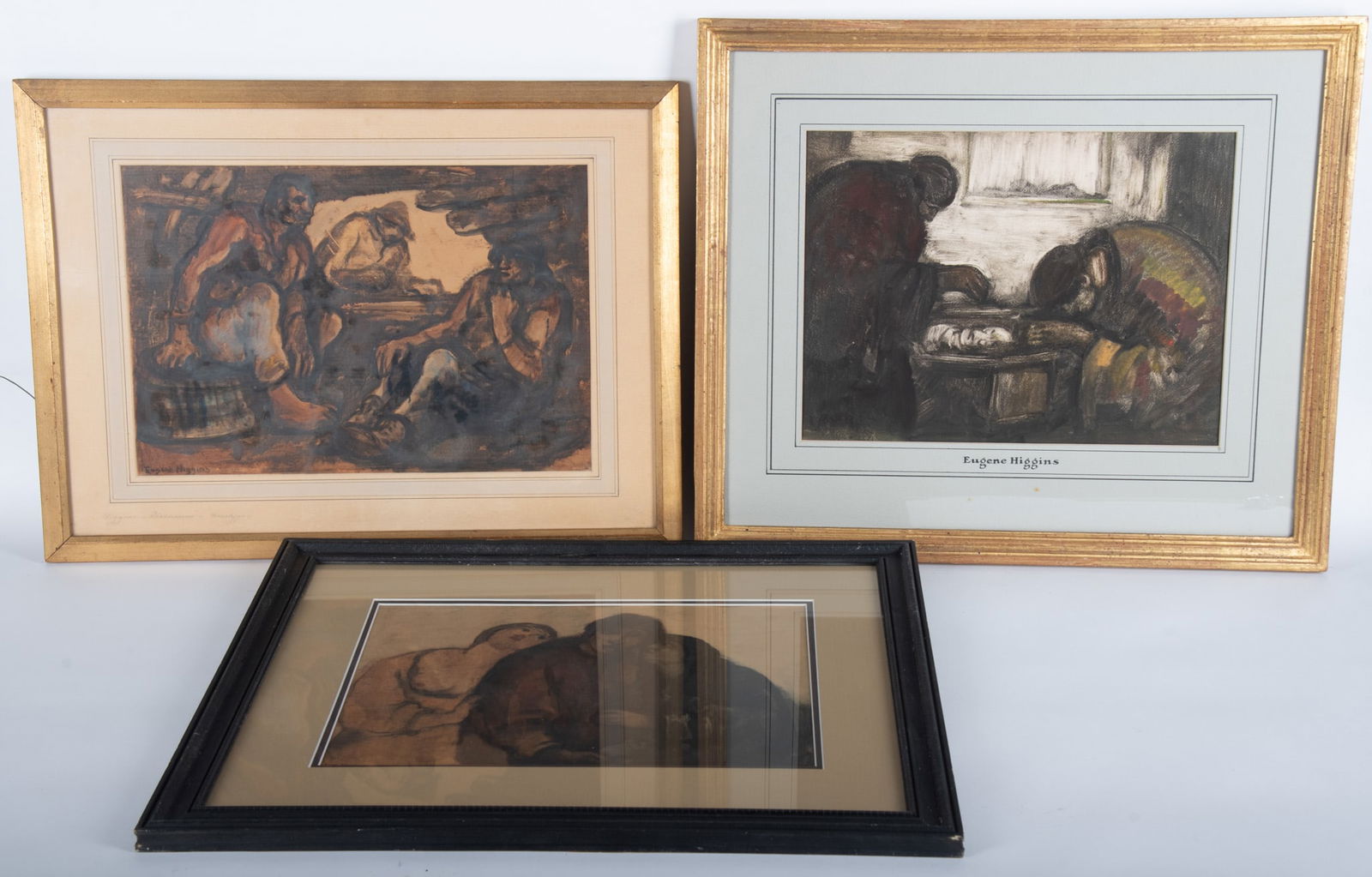 Eugene Higgins, New York, Connecticut, Kansas, Missouri (1874-1958), Three works: Discussion (1 of 4)