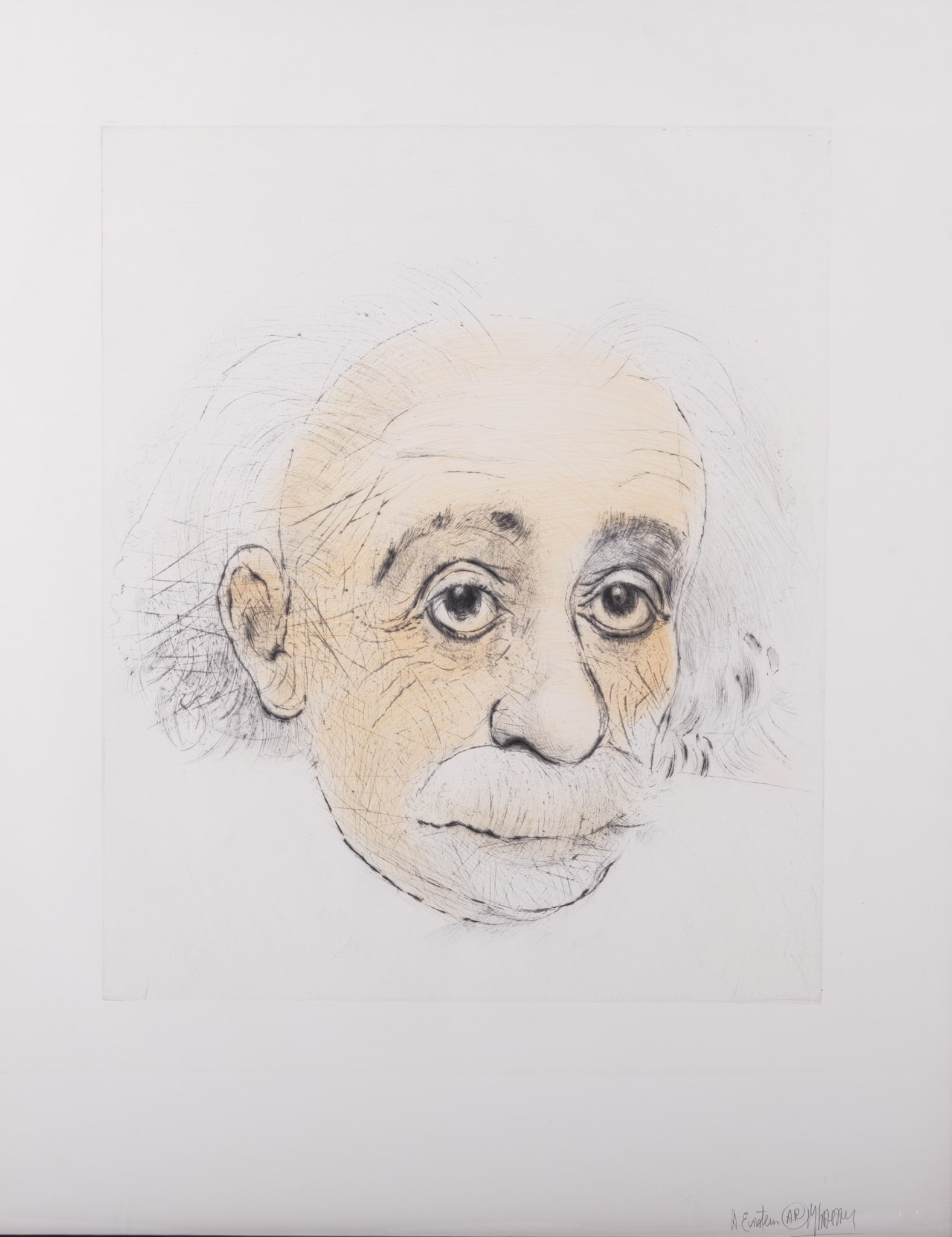 Mauricio L. Lasansky, Iowa (1914-2012), Einstein, from the Great Thinkers, 1983, hand colored (1 of 4)