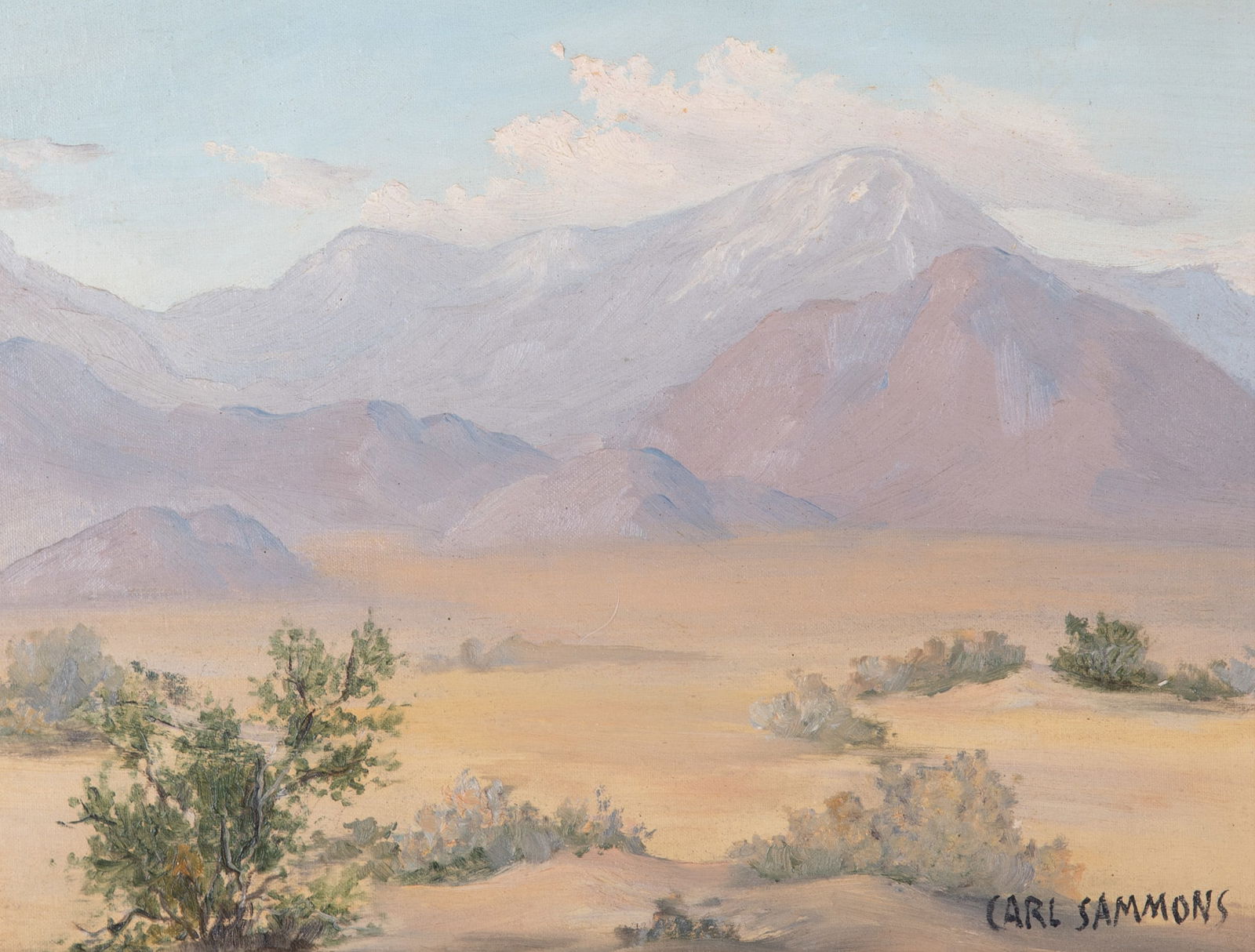 Carl Sammons, California / Iowa (1883-1968), California Desert Landscape, oil on canvasboard (1 of 4)