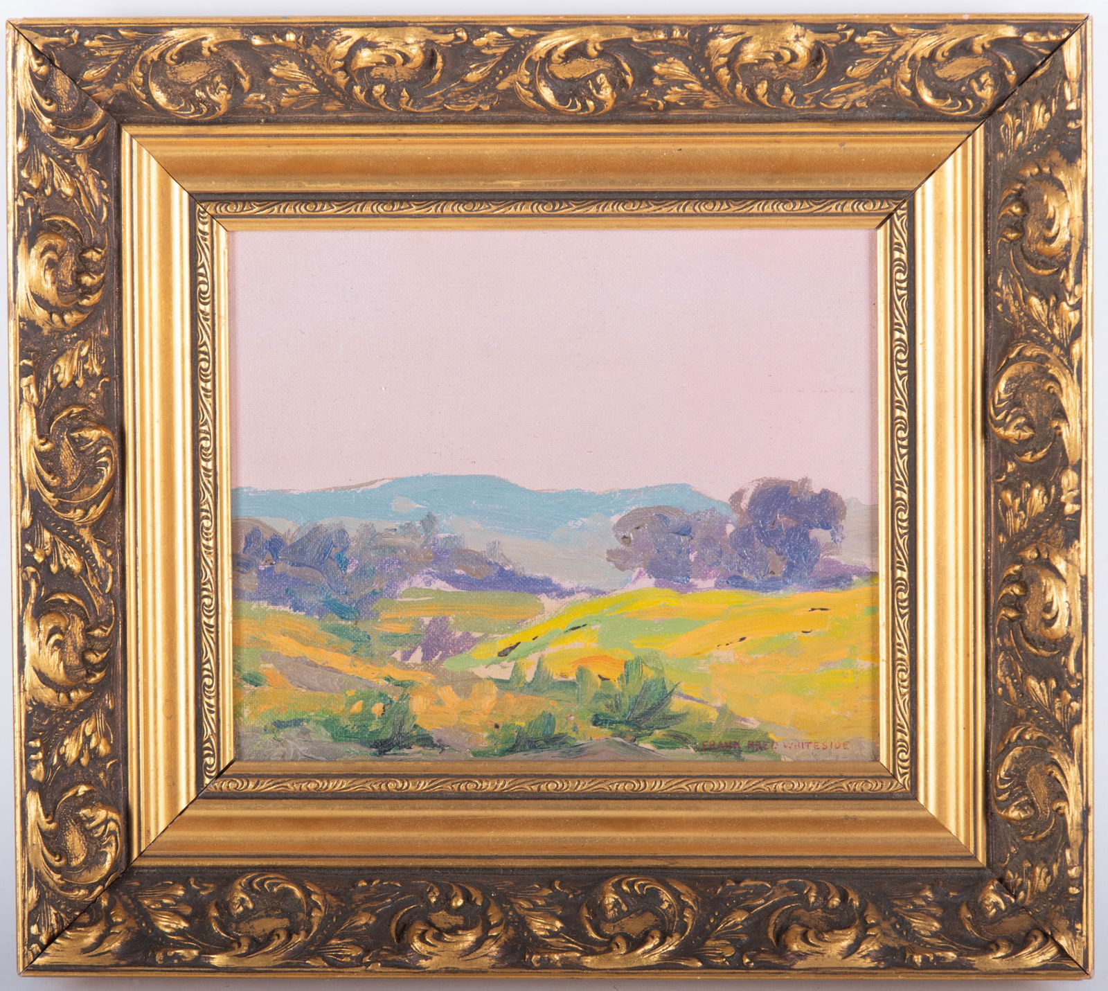 Frank Reed Whiteside, Pennsylvania, Maine 1866-1929, Field with Distant Mountains, oil on board (1 of 5)