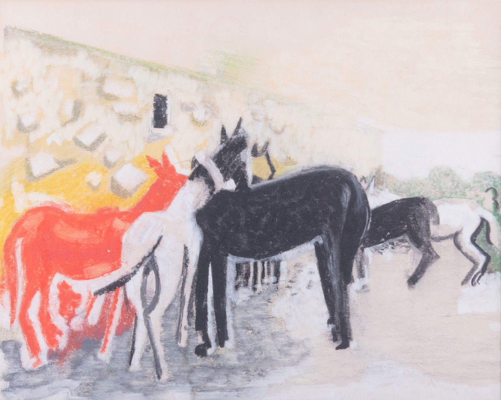 Lavera Ann Pohl, Wisconsin (1901-1981), Feeding Wall, 1940, watercolor and pastel (1 of 5)