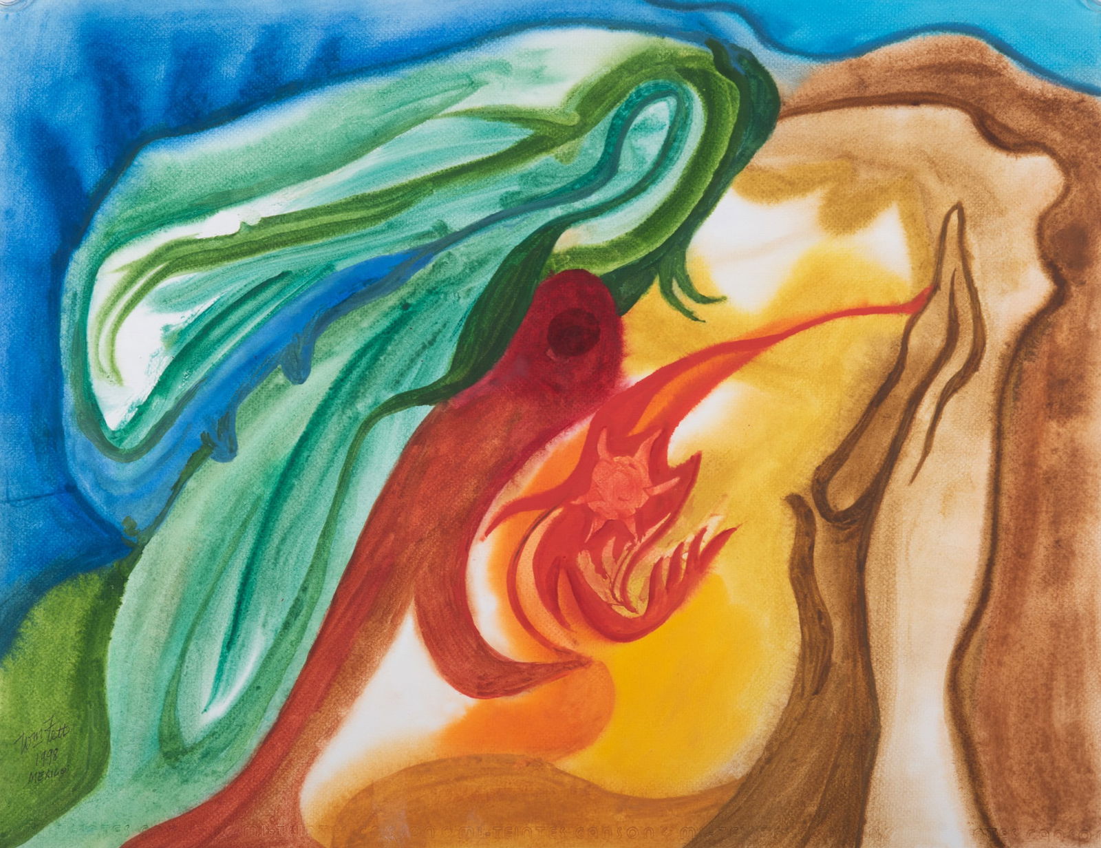 William Frederick Fett, Missouri, Michigan / Mexico (1918-2006), Sundown, Mexico, 1998, watercolor (1 of 4)