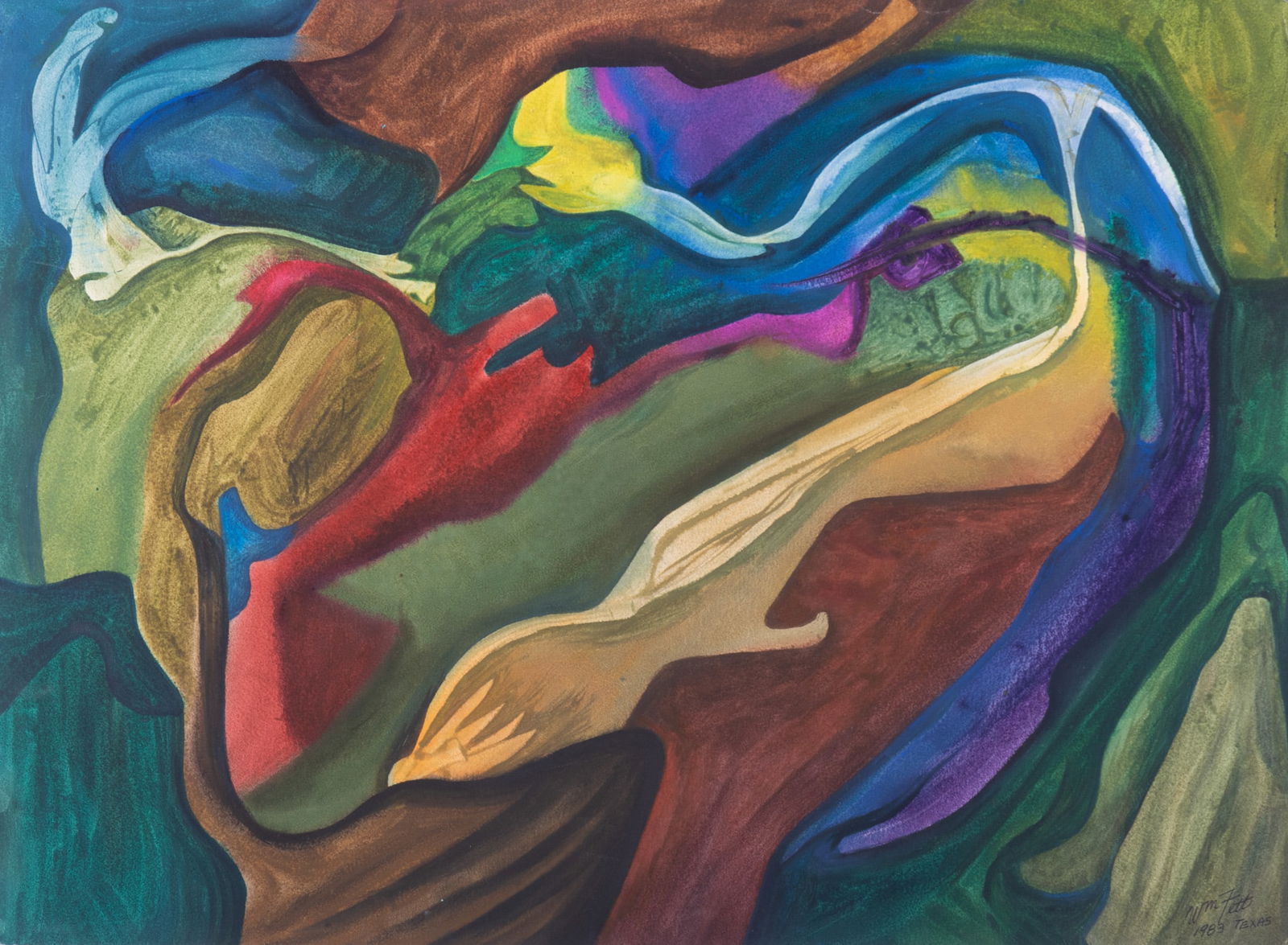 William Frederick Fett, Missouri, Michigan / Mexico (1918-2006), Into the Volcano, Texas, 1983, (1 of 4)