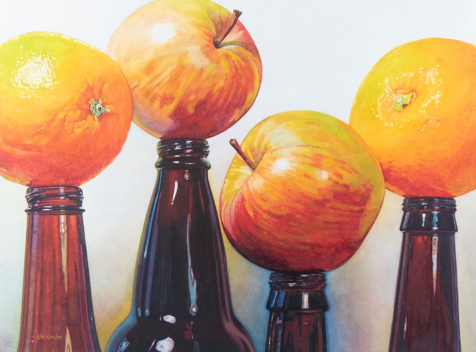 Kent Addison, Missouri (1937-2020), Apples or Oranges, 2005, watercolor on paper (1 of 4)