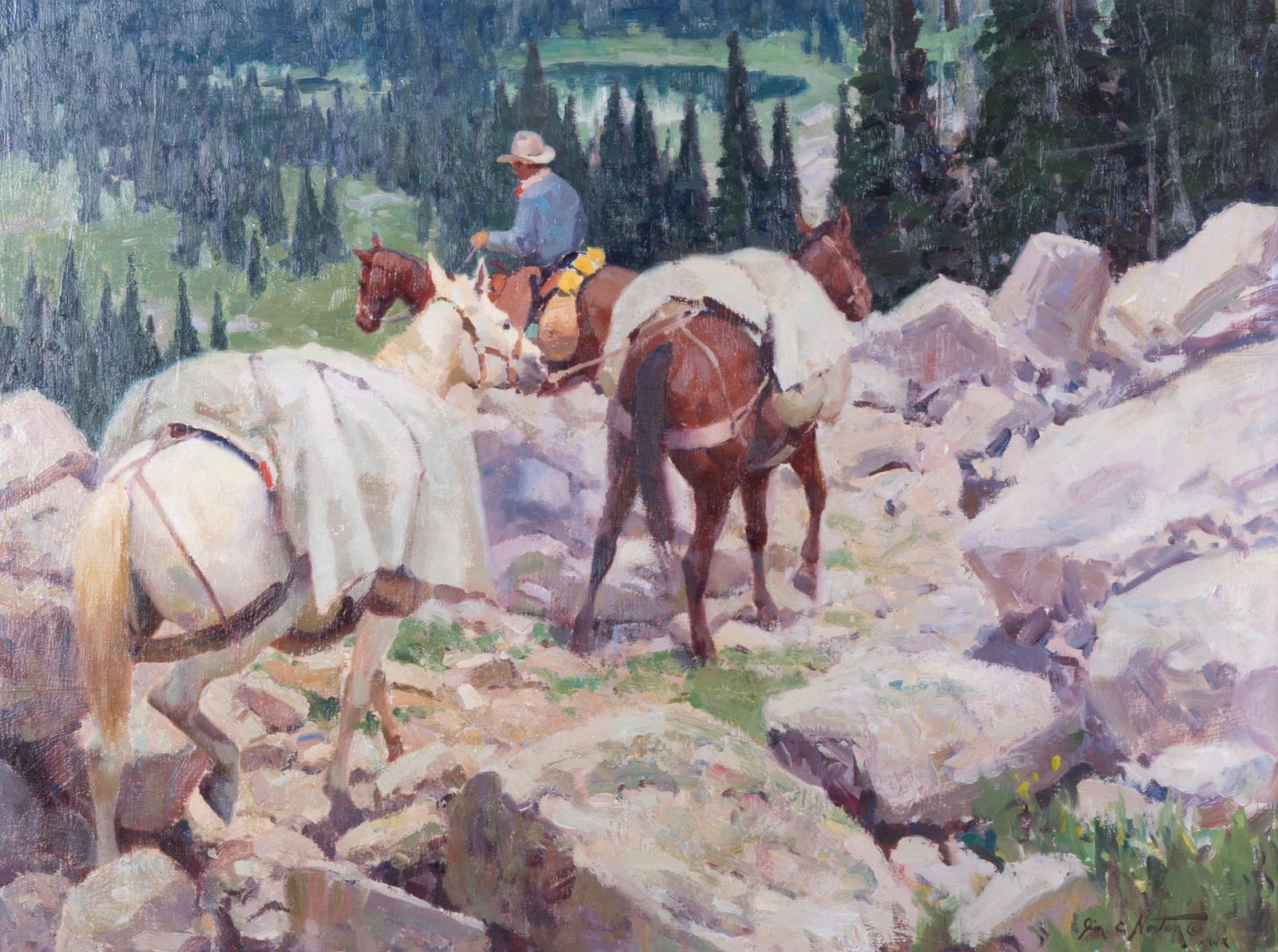 Jim C Norton, Utah (1953-2023), Down Rocky Sea Pass, 1989, oil on masonite (1 of 5)