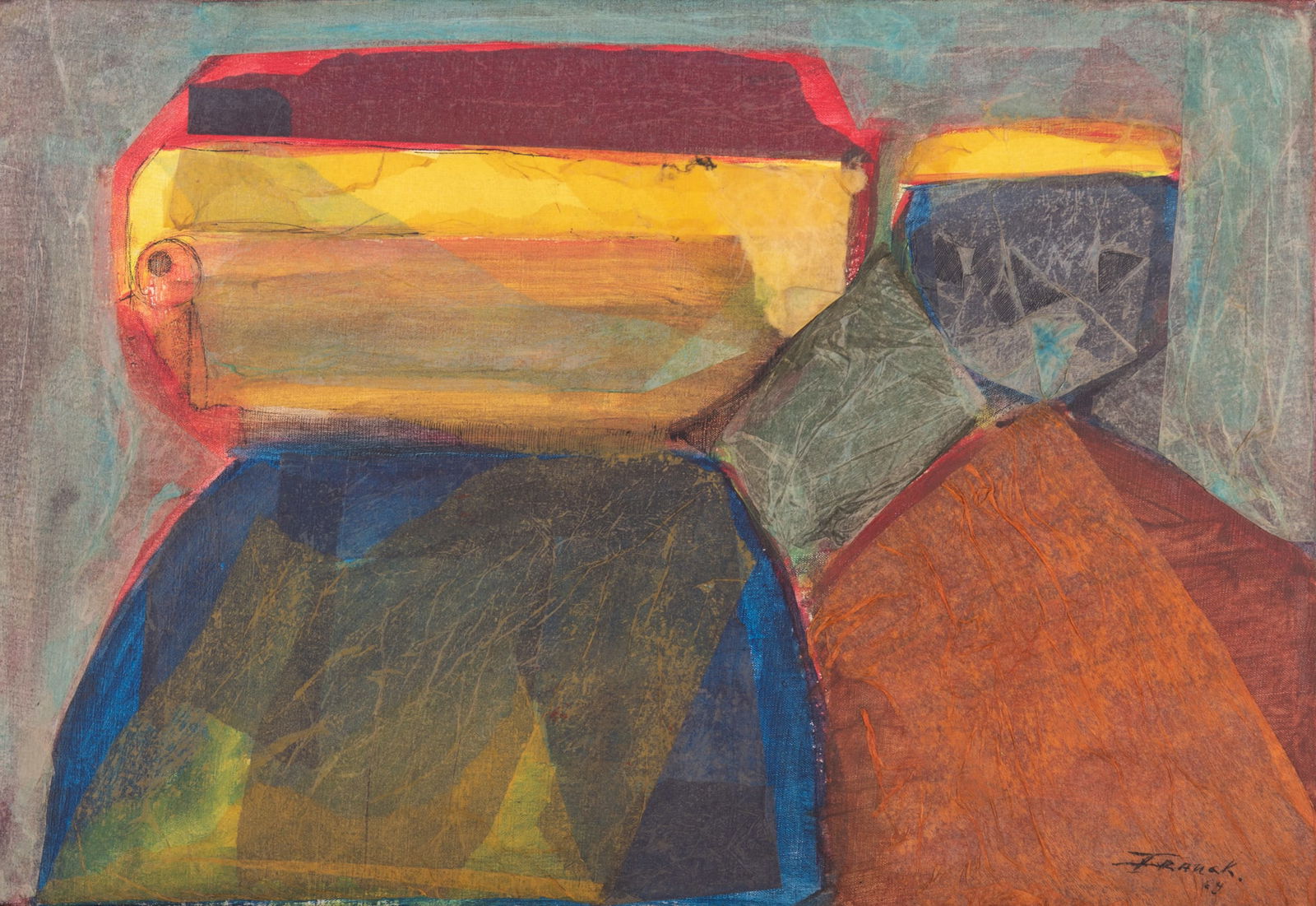 Paul Franck, Belgium (b. 1918), Sans Titre, 1964, collage (1 of 5)