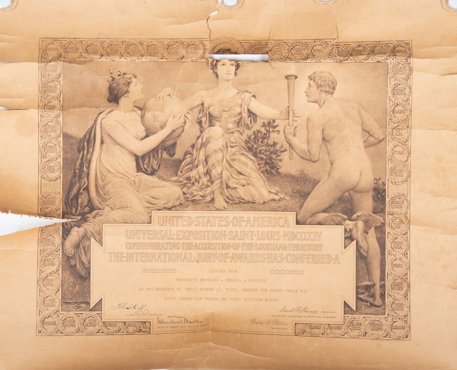 1904 St. Louis World's Fair Commemorative Diploma (1 of 4)