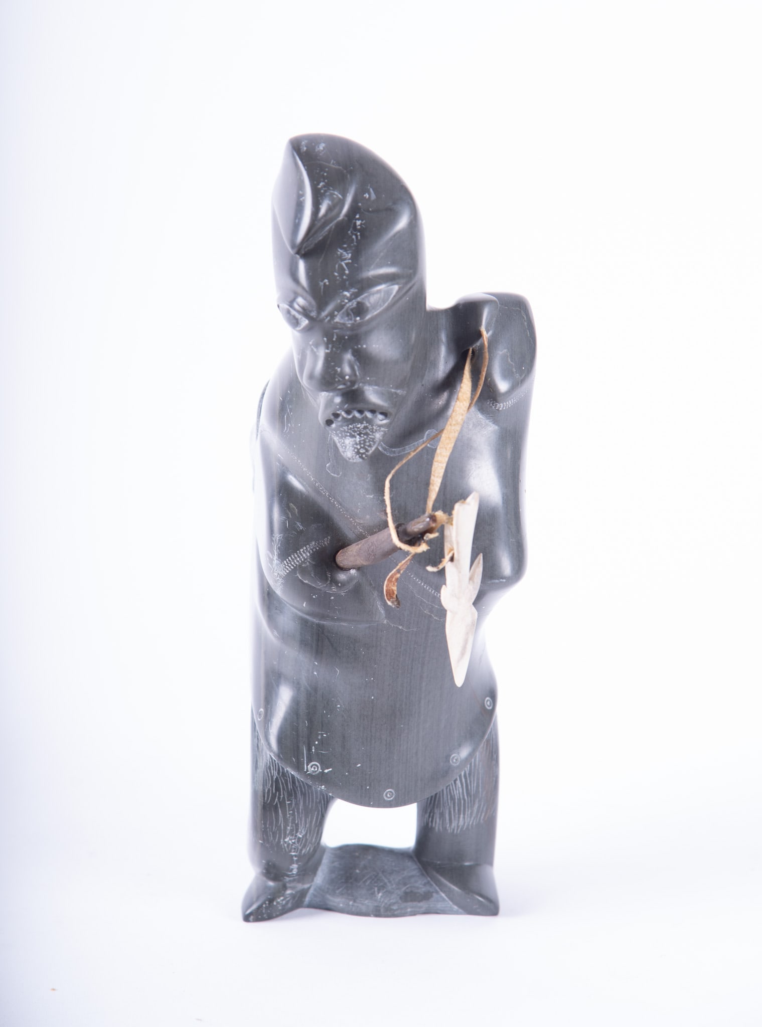 Inuit Hardstone carving of a Seal Hunter, 1978 (1 of 4)