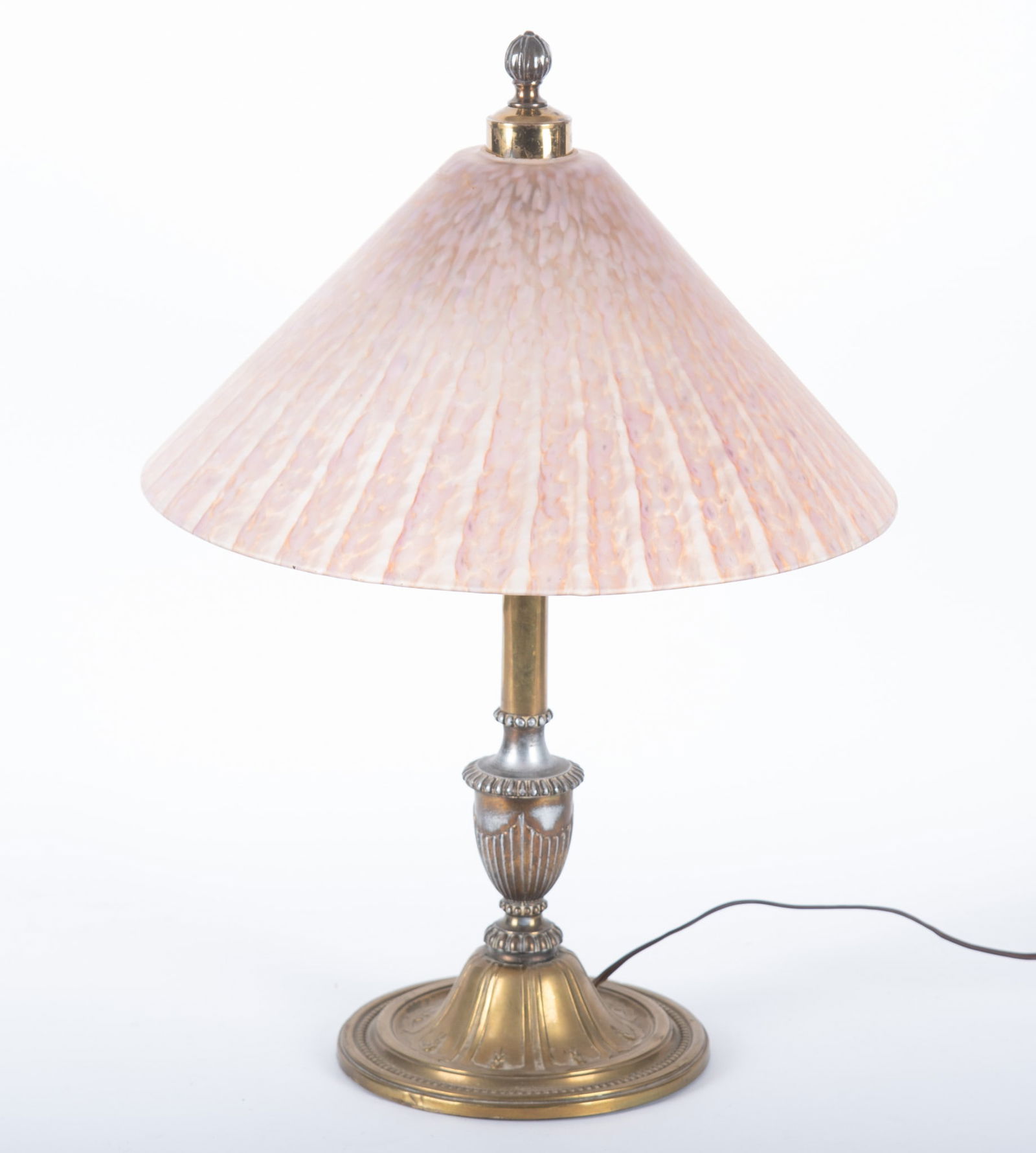 A Beaux Arts Style Table Lamp with Glass Shade (1 of 4)