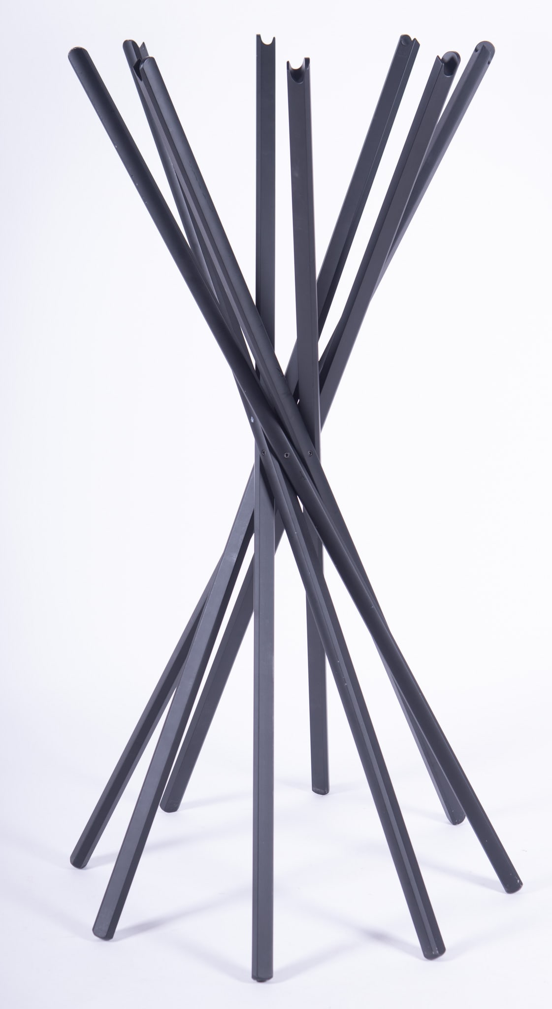 Zanotta Sciangai Coat Rack: Zanotta Sciangai Coat Rack Black-lacquered ash wood. 56 3/4 x 32 x 32 inches (opened)