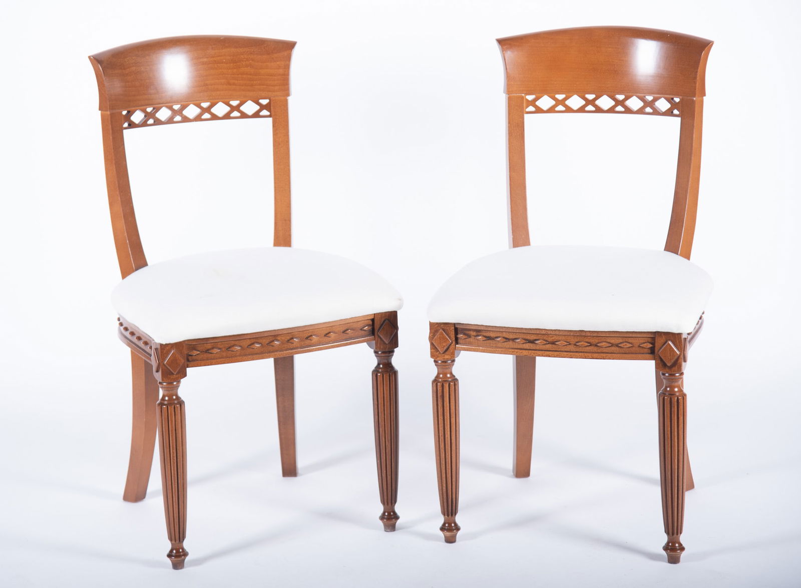 Pair Of Regency Design Fruitwood Side Chairs (1 of 4)