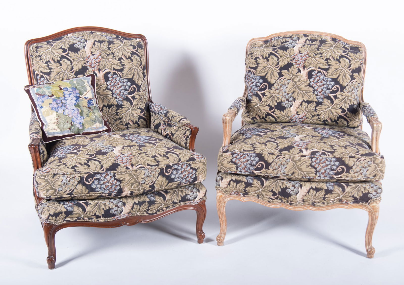 Two Similar Semi Antique French Louis XV Arm Chairs (1 of 4)
