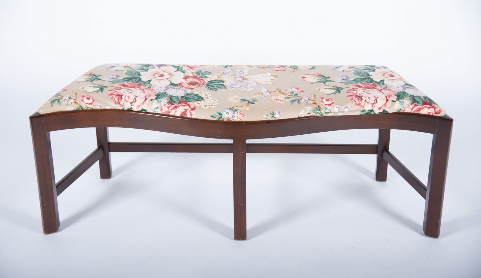 Twentieth Century Floral Upholstered Bench (1 of 2)