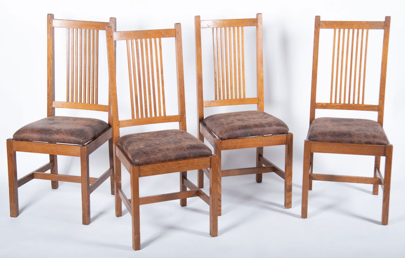 Set Of Four Stickley Arts And Crafts Side Chairs (1 of 5)