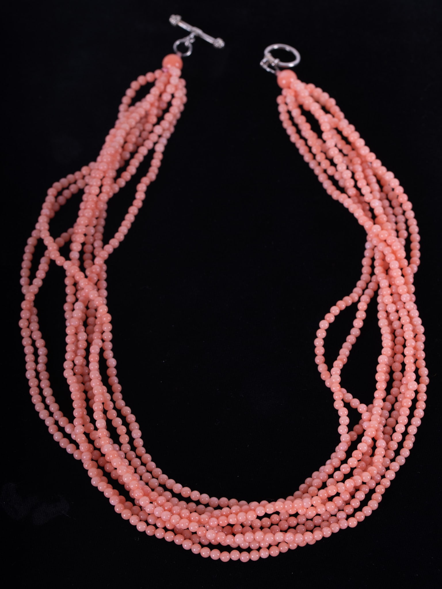 Natural Coral and Sterling Silver Necklace (1 of 1)