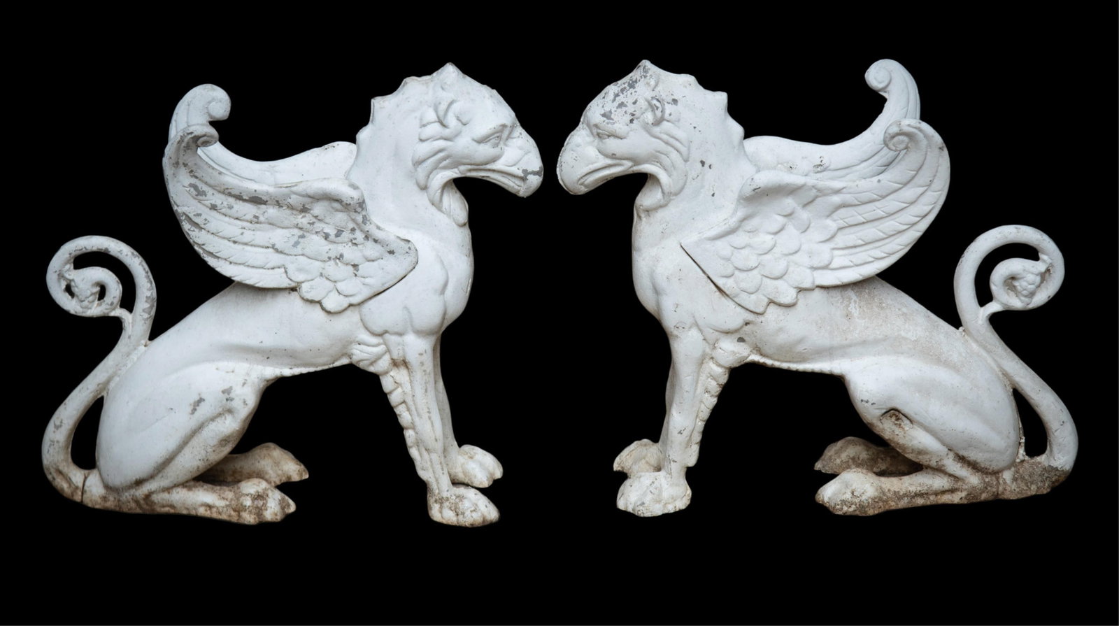 Pair of Cast Aluminum Garden Griffins, Mid-20th Century (1 of 5)