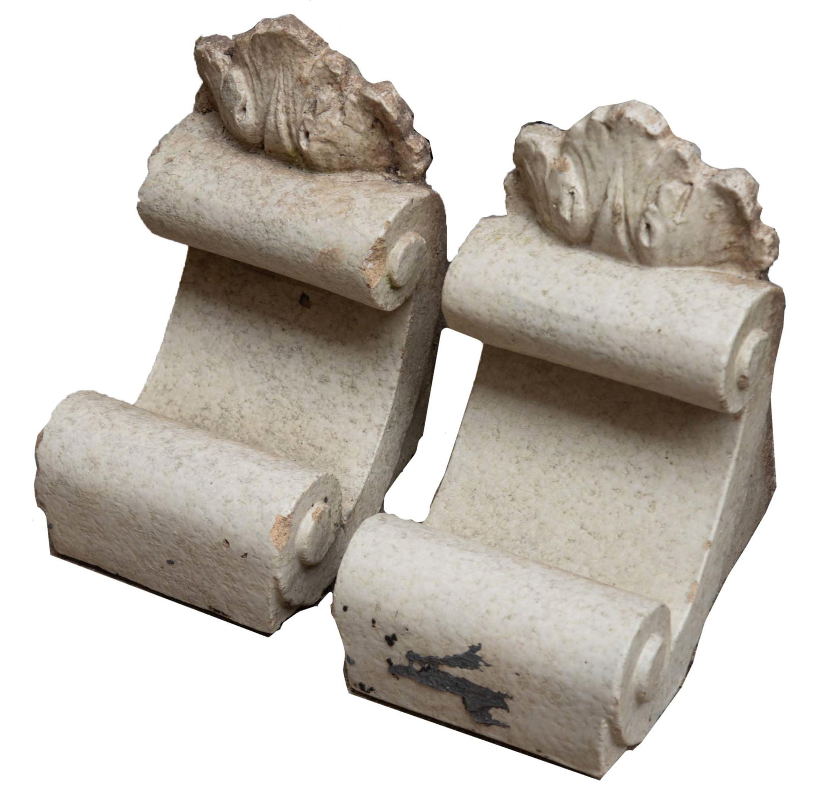 Pair of Antique Glazed Terracotta Architectural Corbels (1 of 4)