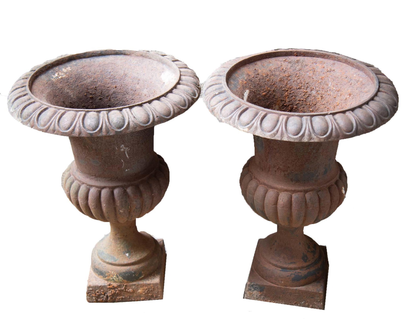 Pair of Antique French Cast Iron Garden Urns (1 of 5)