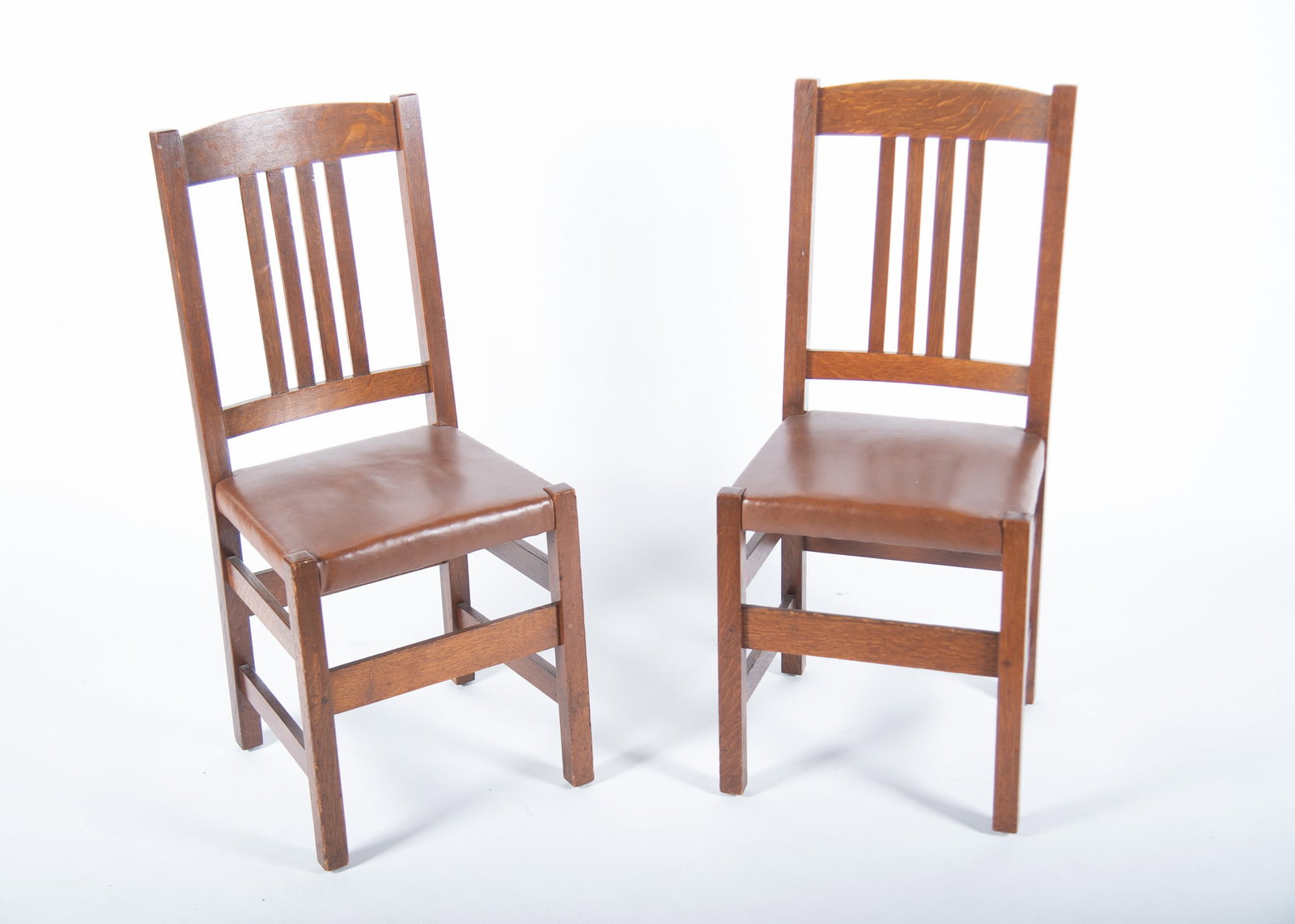 Pair Of L. & J. G. Stickley Antique Mission Oak Side Chairs (1 of 4)