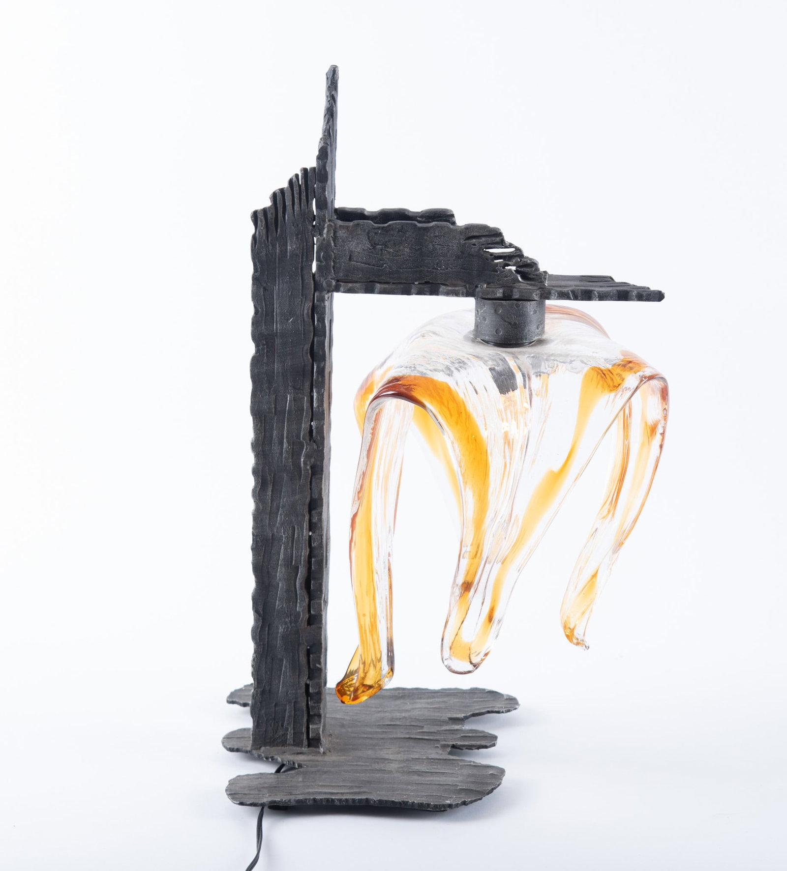 A Modern-Rustic Table Lamp with Murano Style Shade (1 of 4)