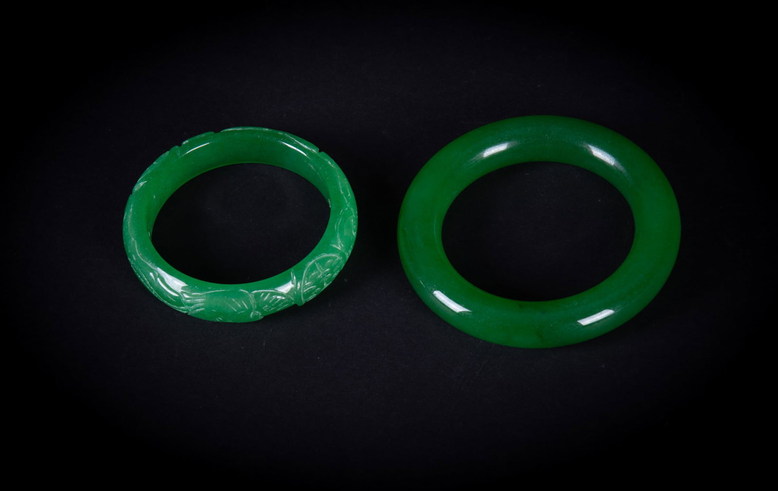 Two Chinese Green Jade Bangles (1 of 2)