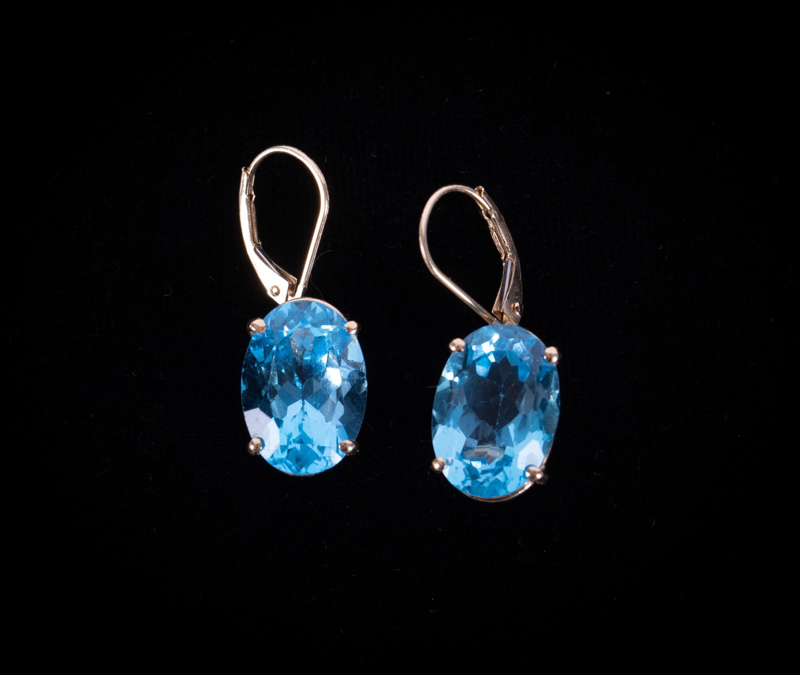 Blue Topaz Earrings set in 14K Yellow Gold (1 of 2)