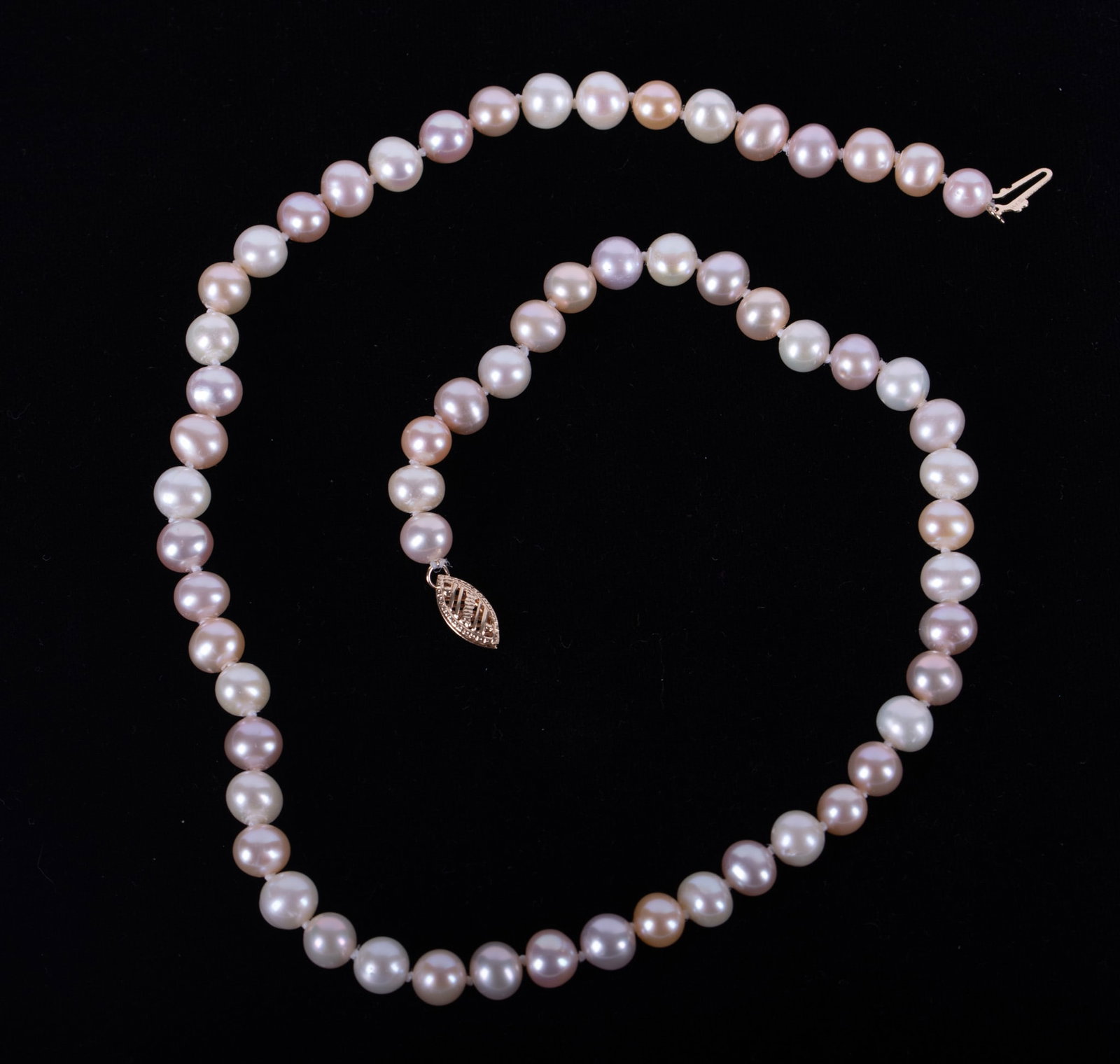 Pink Pearl Necklace with 14K Yellow Gold Hook (1 of 2)