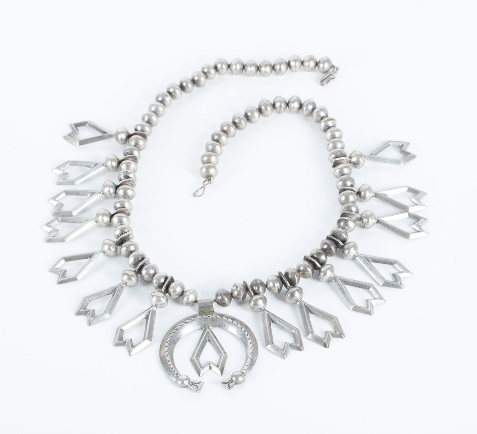 Native American Sterling Squash Blossom Necklace (1 of 2)