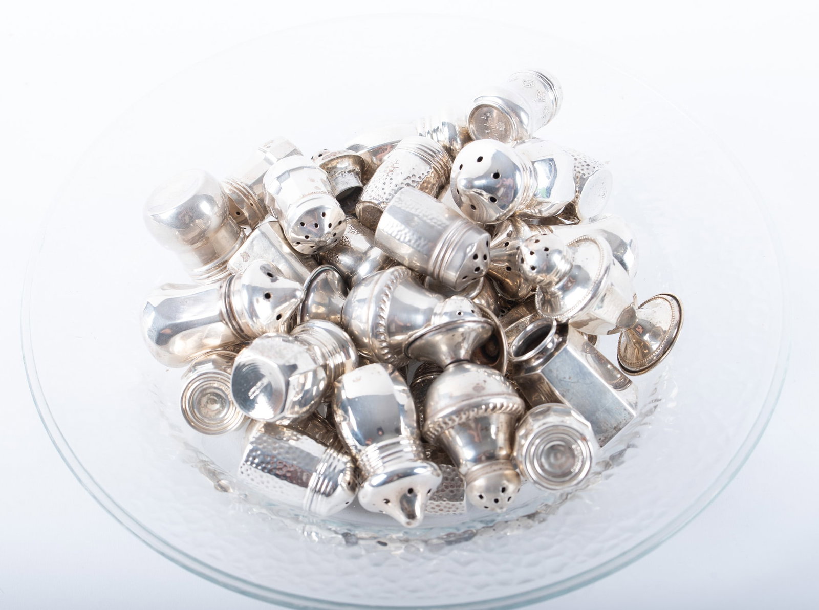 Thirty-Six Individual Sterling Silver Salt/Pepper Shakers (1 of 3)