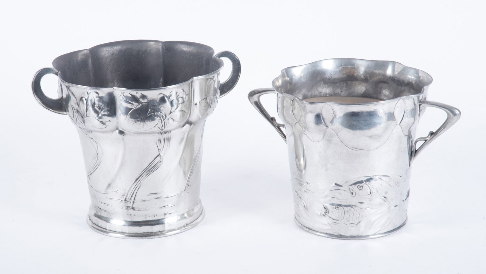 Two Polished Pewter Champagne Ice Buckets (1 of 5)