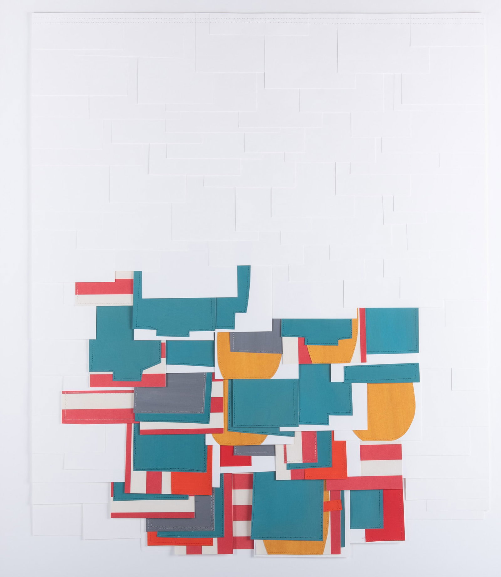 Raymond Saá, Cuban / American , Untitled, gouache collage on sewn paper (1 of 4)