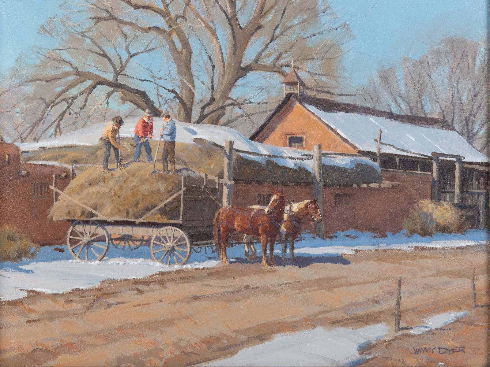 Jimmy Dyer, American (b. 1956), Haywagon, oil on canvas (1 of 5)