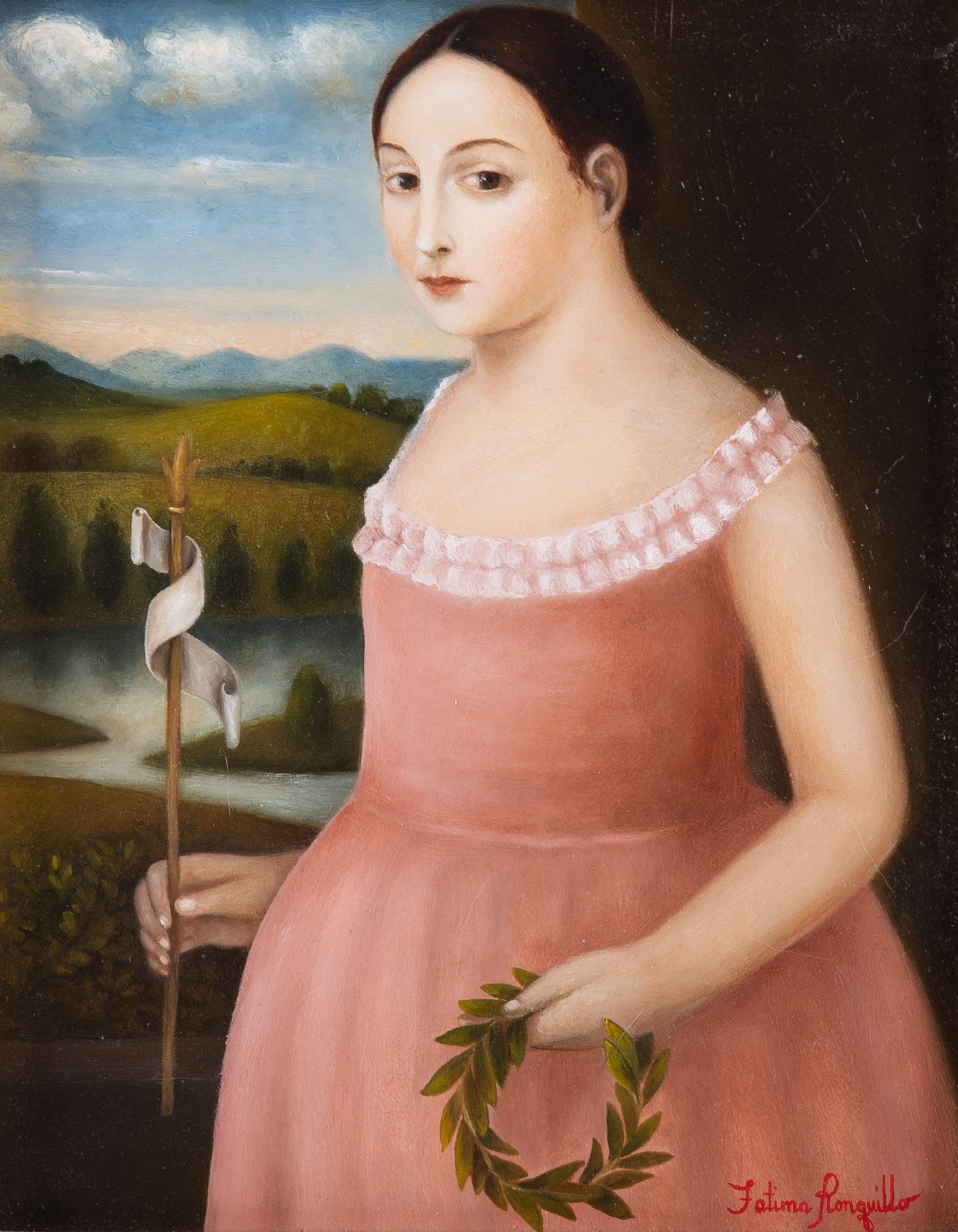 Fatima Ronquillo, New Mexico 20th - 21st Centuries, Vittoria, 2007, oil on board (1 of 5)