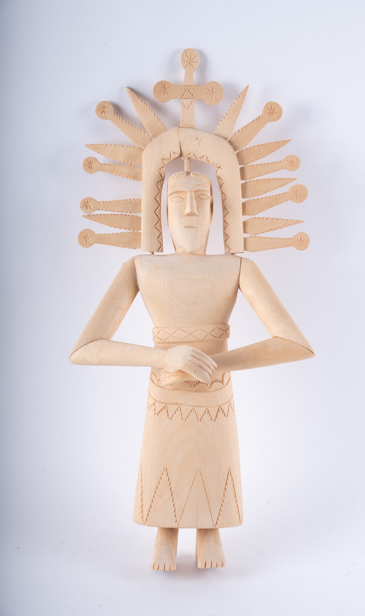 New Mexican Carved Wood Santos Figure, Representing Nuestra Se?ora de la Luz (Our Lady of Light) (1 of 3)