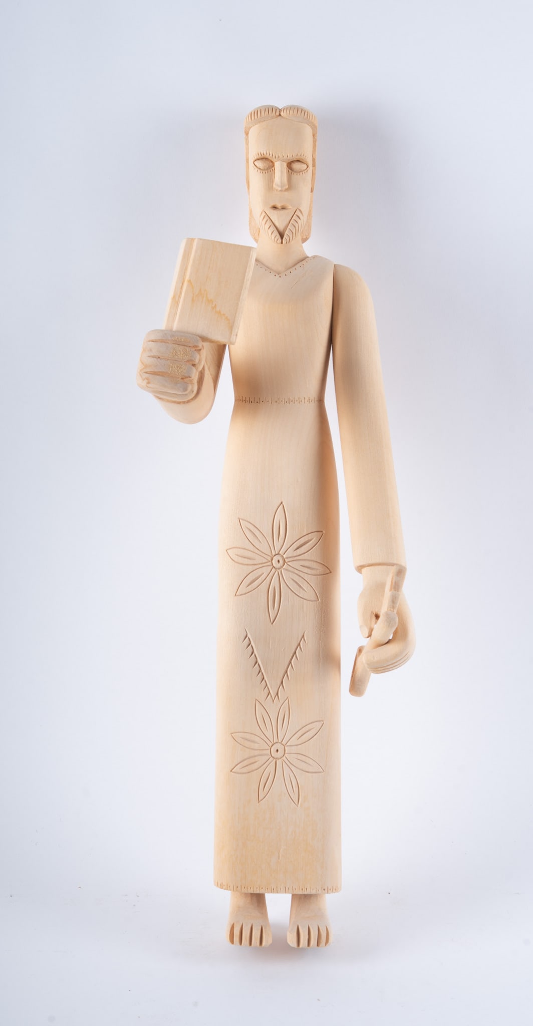 New Mexican Carved Wood Bulto, Representing Saint Joseph the Carpenter (1 of 4)