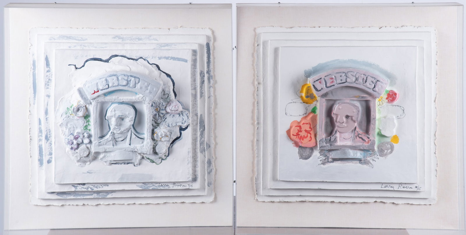 Larry Rivers, American (1923-2002), Webster I, and Webster II, cast paper, with hand coloring, ed. (1 of 5)