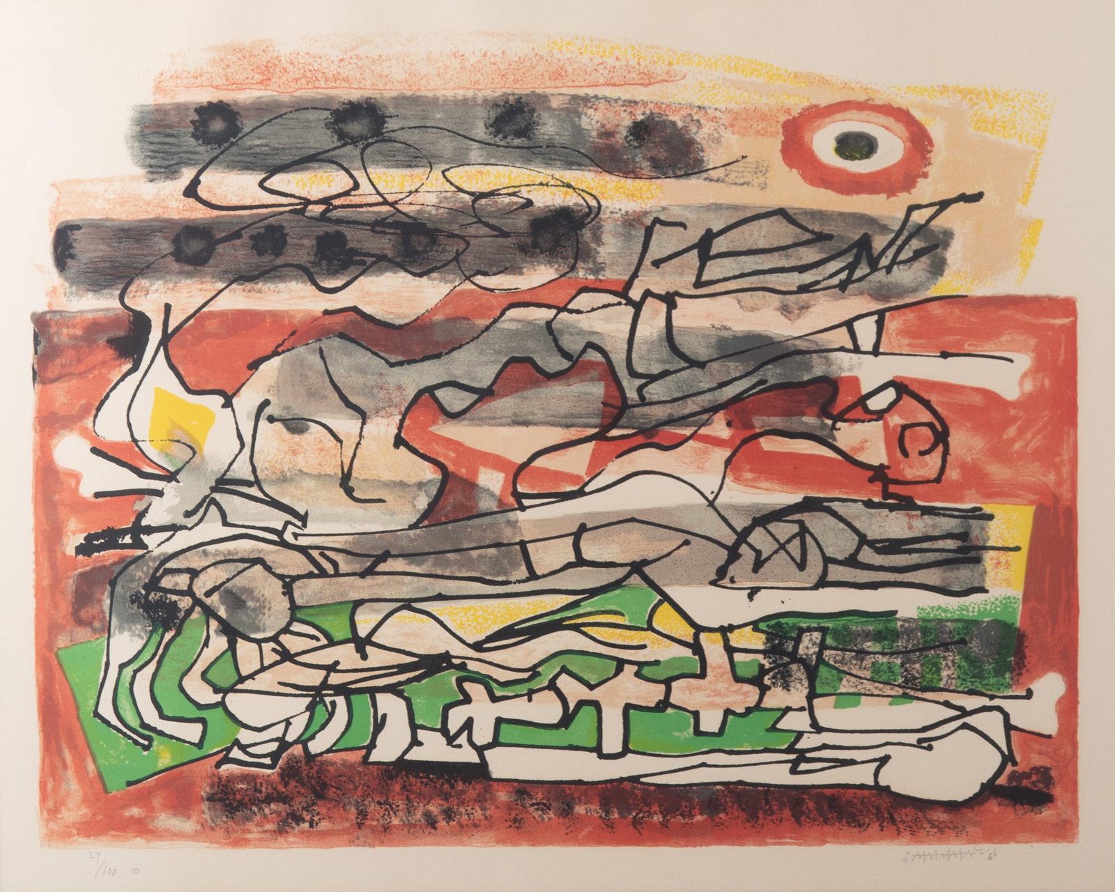 Abraham Rattner, (1893-1978), Valley, 1966, color lithograph, ed. 27/100 (1 of 5)