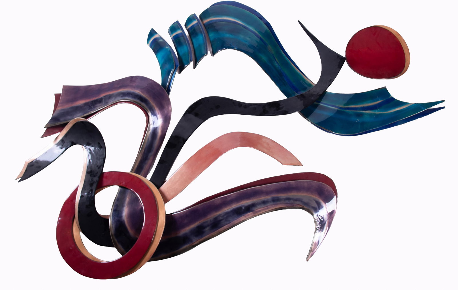 Yael Govseyeff Kahanov, Israel 20th-21st C, glass on copper wall sculpture (1 of 5)