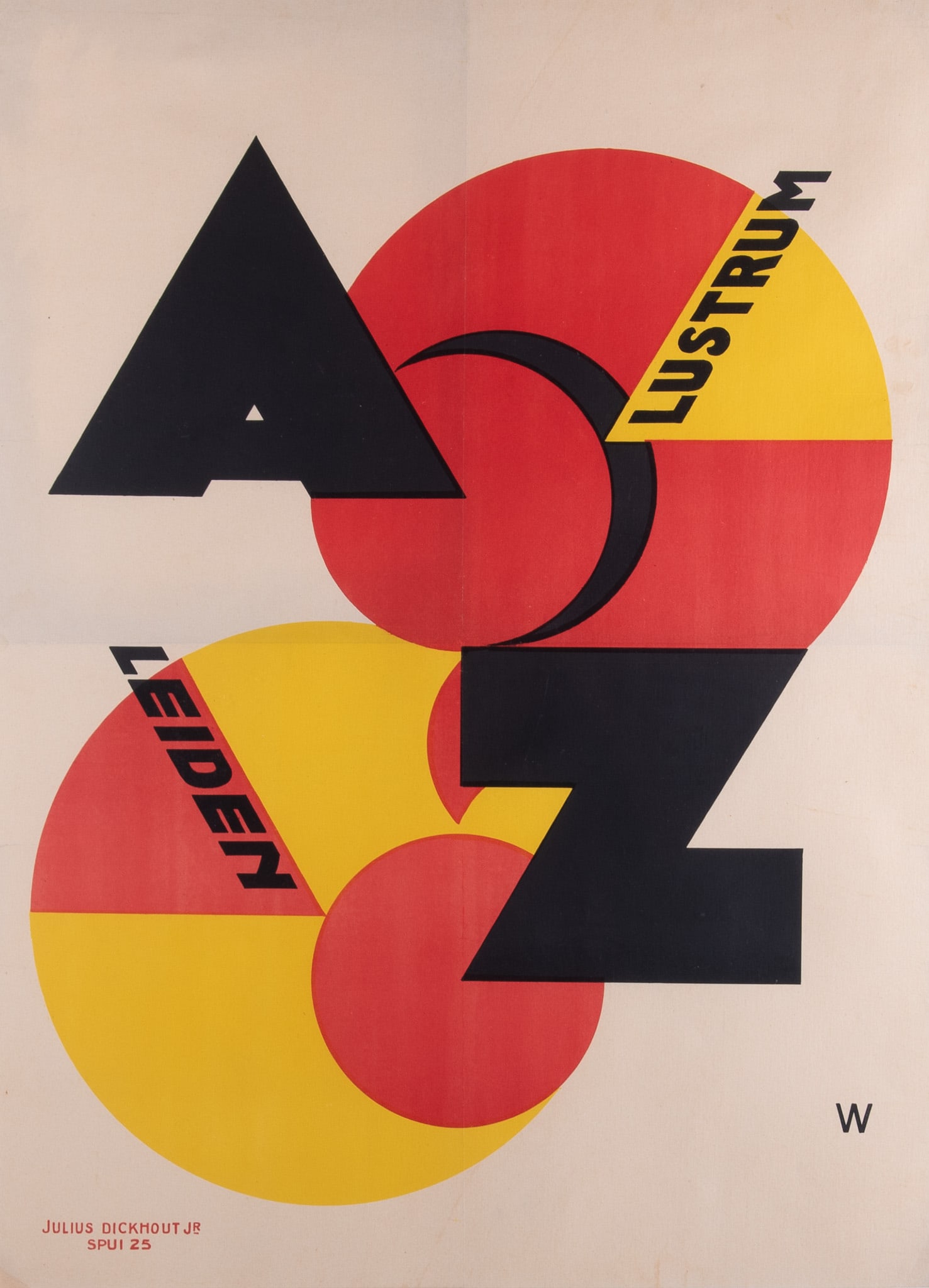 Julius Dickhout, Jr., Dutch , A - Z, Lustrum - Leiden, 1925, color lithographic poster (1 of 4)