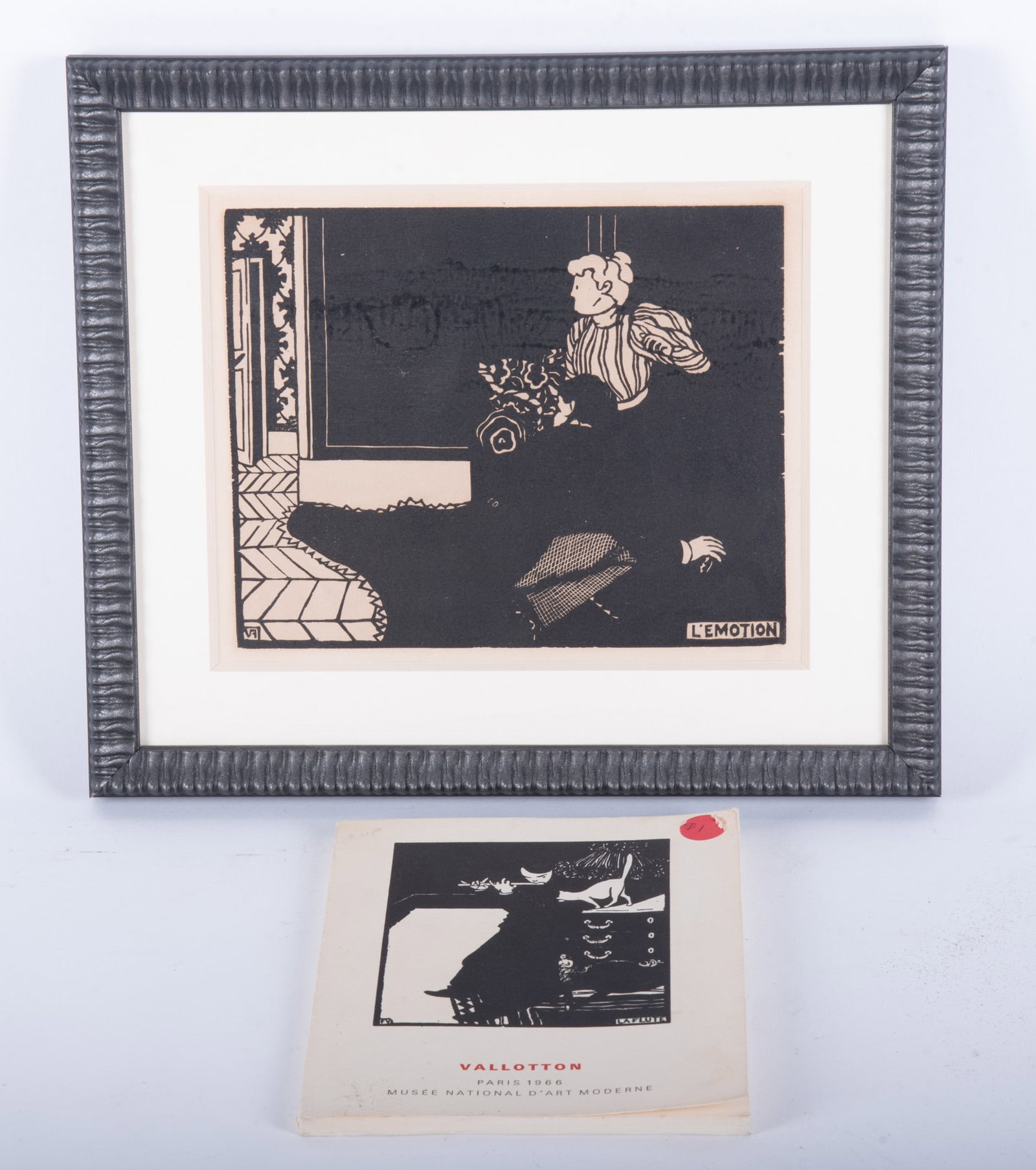Felix Vallotton, French (1865-1925), L'Emotion, woodcut: Felix VallottonFrench, (1865-1925)L'Emotionwoodcutmonogrammed in the plate, unsigned, framed.With paperback catalogue of the artist's work: Vallotton, Paris, 1966, Mus?e National d'Art Moderne6 3/4 x