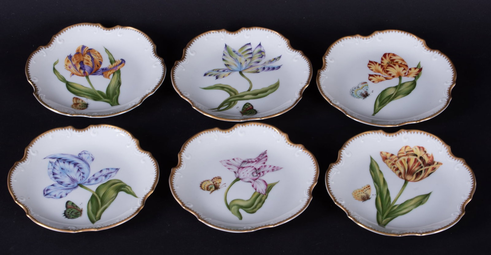 Six Anna Weatherley Tulip and Butterfly Plates (1 of 4)