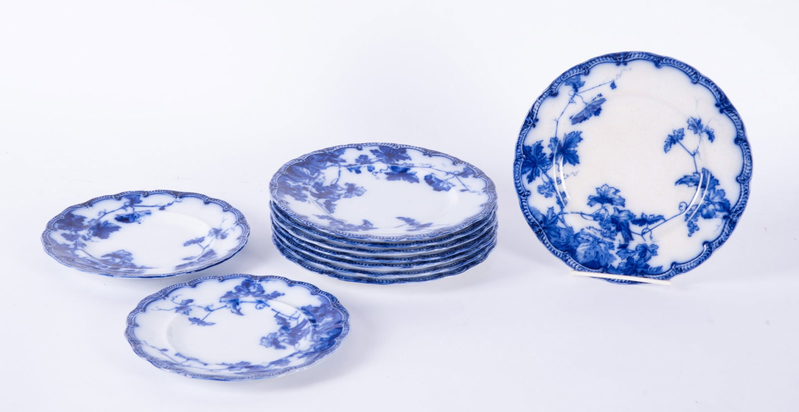 A Collection of Flow Blue Luncheon Plates, Lonsdale by Ridgway (1 of 3)