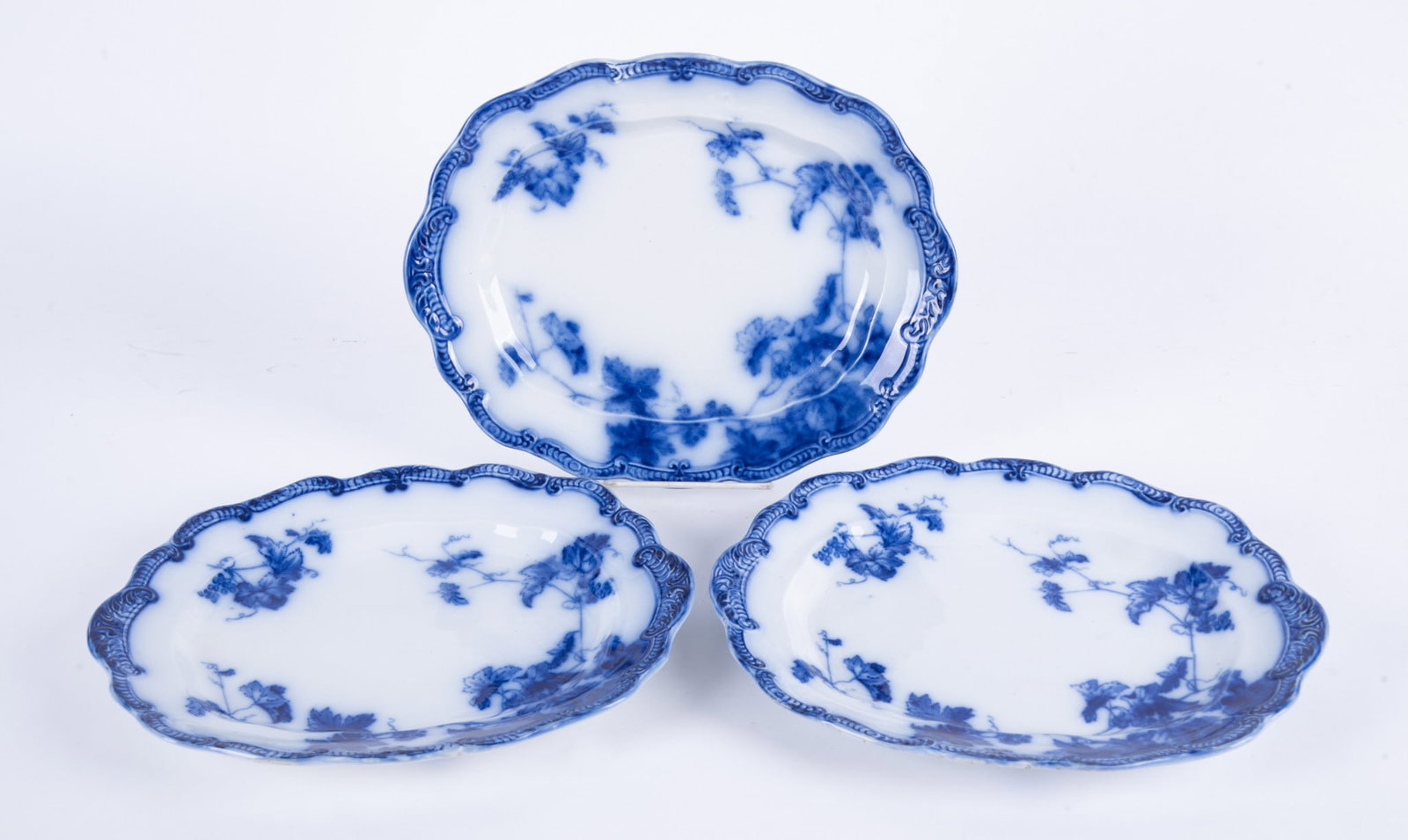 Three Flow Blue Platters, Lonsdale by Ridgway (1 of 3)