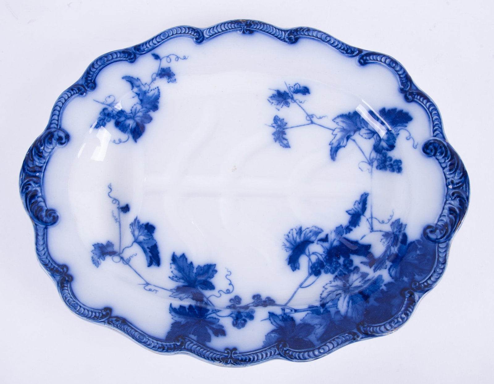 A Large Flow Blue Well and Tree Platter, Lonsdale by Ridgway (1 of 4)