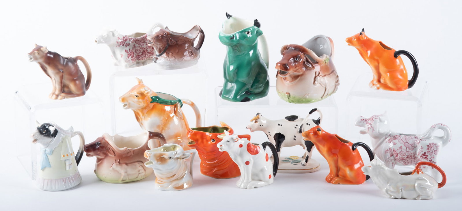 Sixteen Vintage Whimsical Porcelain and Pottery Cow Creamers (1 of 3)