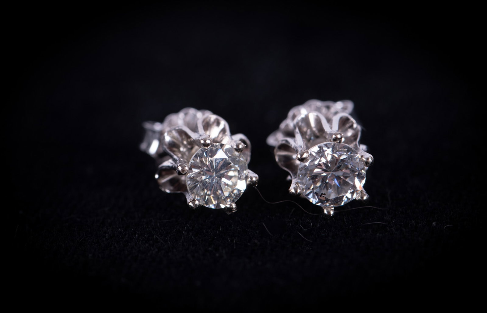 Ladies 14K White Gold and Diamond Studs (1 of 2)